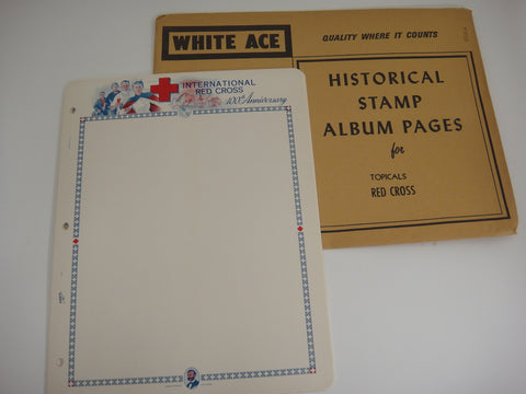 White Ace 12 Blank Pages for Red Cross 100th Anniversary Stamps NOS