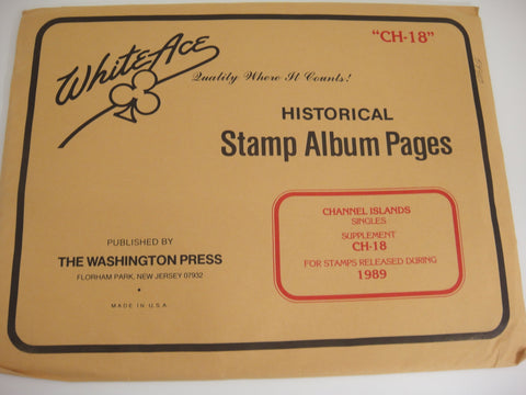 White Ace 1989 Channel Islands Stamp Singles Album Supplement CH-18 NOS