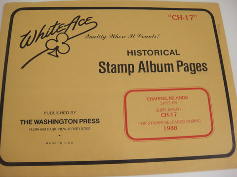 White Ace 1988 Channel Islands Stamp Singles Album Supplement CH-17 NOS
