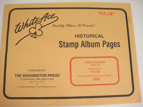 White Ace 1996 Faroe Islands Stamp Singles Album Supplement FA-18 NOS