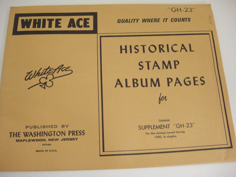 White Ace 1980 Ghana Stamp Singles Album Supplement GH-23 NOS