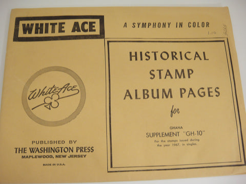 White Ace 1967 Ghana Stamp Singles Album Supplement GH-10 NOS