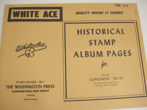 White Ace 1981 Ireland Singles Stamp Album Supplement IRE-24 NOS