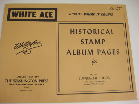 White Ace 1980 Ireland Singles Stamp Album Supplement IRE-23 NOS