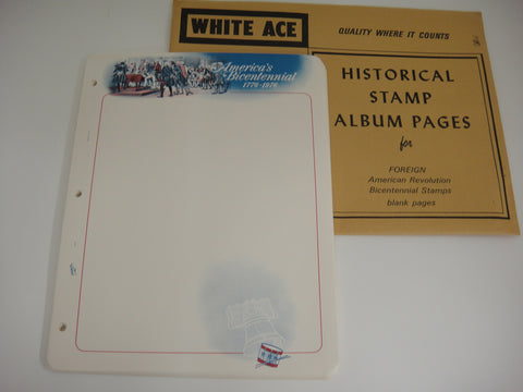 White Ace 30 Blank Pages American Revolution Bicentennial Foreign Stamps NOS