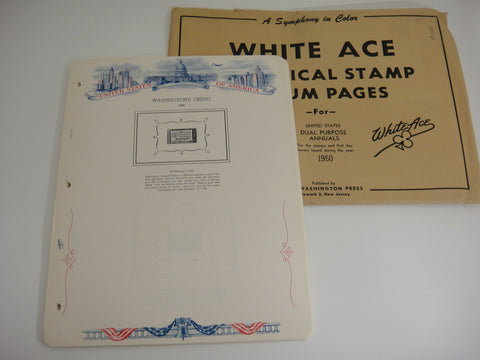 White Ace 1960 Dual Purpose Annuals Album Supplement for US Stamps & FDCs NOS