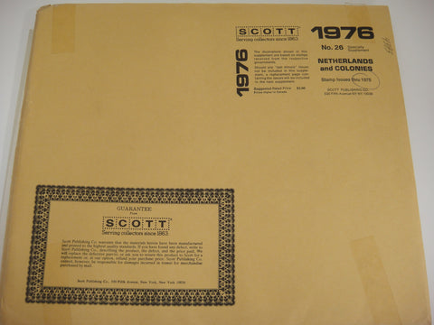 Scott 1975 Netherlands & Colonies Specialty Stamp Supplement 26 NOS