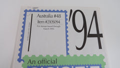 Scott 1994 Australia Specialty Stamp Supplement 48 210S094 NOS