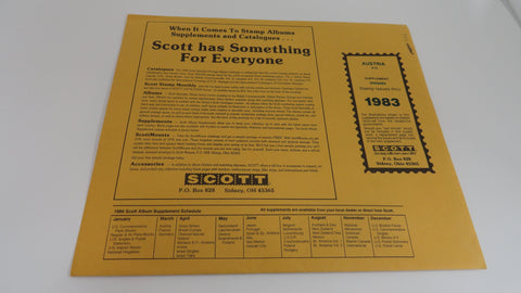Scott 1983 Austria Specialty Stamp Supplement 15 300S083 NOS