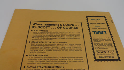 Scott 1981 Austria Specialty Stamp Supplement 13 300S081