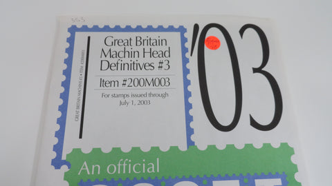 Scott 2003 Great Britain Machin Head Definitives Stamp Supplement 3 200M003