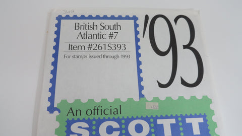 Scott 1993 British South Atlantic Specialty Supplement 7 261S393 NOS