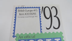 Scott 1993 British Europe Specialty Stamp Supplement 15 203S093 NOS