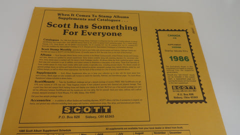 Scott 1986 Canada Specialty Stamp Supplement 38 240S086
