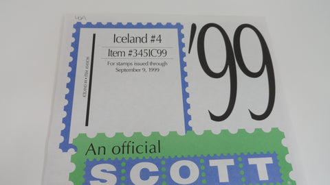 Scott 1999 Iceland Specialty Stamp Album Supplement 4 345IC99