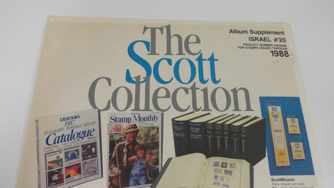 Scott 1988 Israel Specialty Stamp Album Supplement 20 500S088