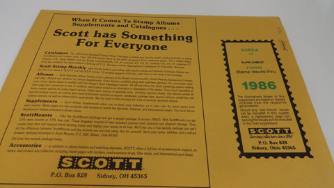 Scott 1986 Korea Specialty Stamp Album Supplement 8 515S086 NOS