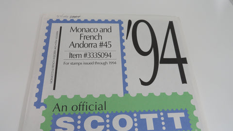 Scott 1994 Monaco and French Andorra Specialty Supplement 45 333S094