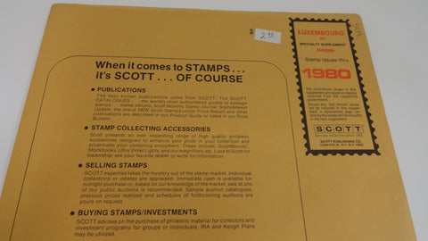 Scott 1980 Luxembourg Specialty Supplement 31  1980 330S080 NOS