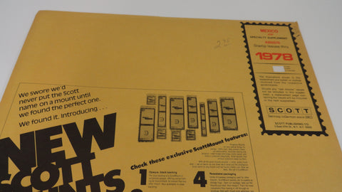 Scott 1978 Mexico Specialty Stamp Album Supplement 30 430S078 NOS