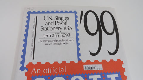 Scott 1999 UN Singles and Postal Stationery Supplement 35 United Nations 551S099
