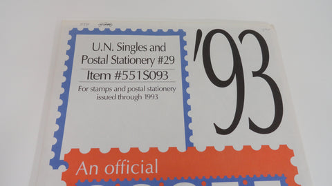 Scott 1993 UN Singles and Postal Stationery Supplement 29 United Nations 551S093 NOS