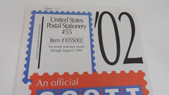 Scott 2002 United States Postal Stationery Supplement 55 105S002 NOS