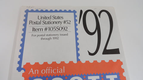 Scott 1992 United States Postal Stationery Stamp Supplement 52 105S092