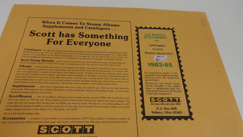 Scott 1983-85 United States Postal Stationery Stamp Supplement 49 105S085 NOS