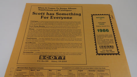 Scott 1986 US National Stamp Supplement 54 United States 100S086