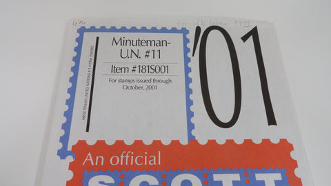 Scott 2001 United Nations Minuteman Stamp Supplement 11 UN 181S001