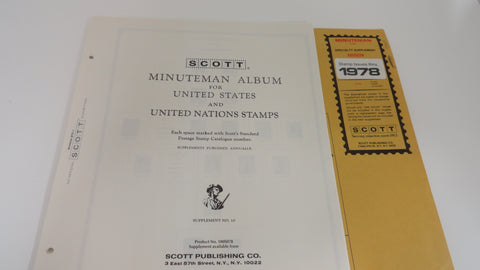 Scott 1978 US & UN Minuteman Stamp Specialty Supplement 10 United States 1978 180S078