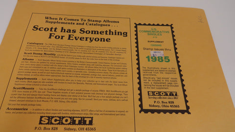 Scott 1985 US Commemorative Singles Stamp Supplement 15 United States 130S085