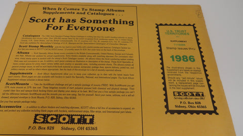 Scott 1986 US Trust Territories Stamp Supplement 1 United States 111S086 NOS
