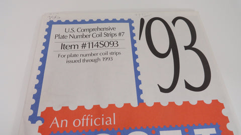 Scott 1993 US Comprehensive Plate Number Coil Strips Stamp Supplement 7 United States