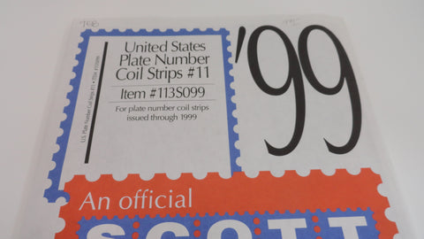 Scott 1999 Plate Number Coil Strips Stamp Supplement 11 United States 113S099