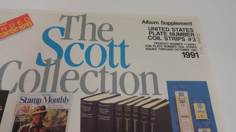 Scott 1991 Plate Number Coil Strips Stamp Supplement 3 United States 113S091