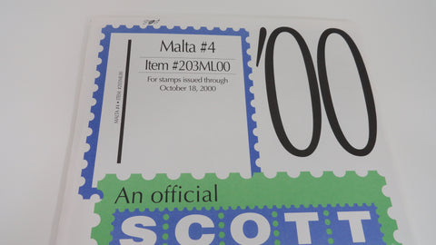 Scott 2000 Malta Specialty Stamp Album Supplement 4 203ML00