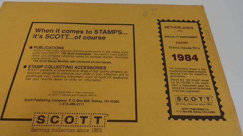 Scott 1982 Netherlands Specialty Supplement 33 335S082