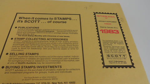 Scott 1983 Netherlands Specialty Supplement 34 335S083