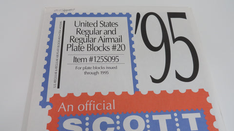 Scott 1995 US Regular & Airmail Plate Blocks Stamp Supplement 20 United States 125S095