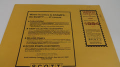 Scott 1984 US Regular & Airmail Plate Blocks Stamp Supplement 16 United States 125S084