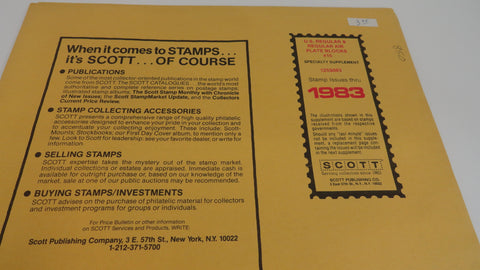 Scott 1983 US Regular & Airmail Plate Blocks Stamp Supplement 15 United States 125S083