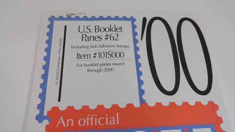 Scott 2000 Booklet Pane Stamp Supplement 62 United States 101S000 NOS