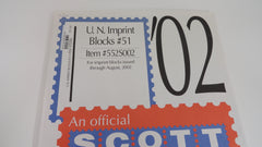 Scott 2002 U.N. Imprint Blocks Stamp Supplement 51 United Nations 552S002