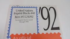 Scott 1992 U.N. Imprint Blocks Stamp Supplement 41 United Nations 552S092