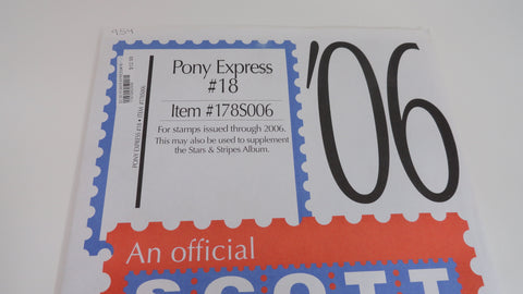 Scott 2006 Pony Express Stamp Album Supplement 18 United States 178S006