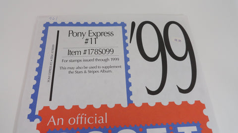 Scott 1999 Pony Express Stamp Album Supplement 11 United States 178S099
