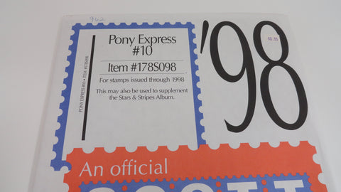 Scott 1998 Pony Express Stamp Album Supplement 10 United States 178S098