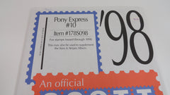 Scott 1998 Pony Express Stamp Album Supplement 10 United States 178S098
